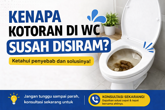 kotoran wc susah disiram